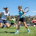 Women Tennis Players Crossing to Washington Soccer